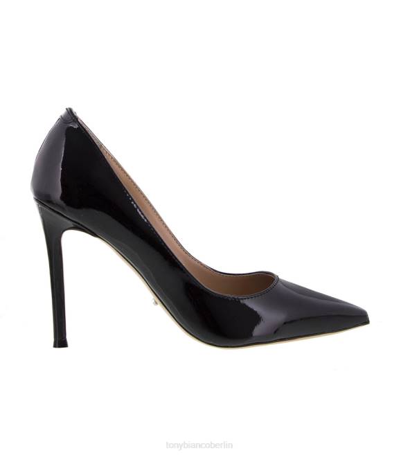 Stöckelschuhe| de Tony Bianco Frauen Lotus-Absätze schwarzes Lackleder 4624213